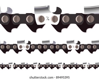 chain saw seamless, abstract horizontal texture; vector art illustration