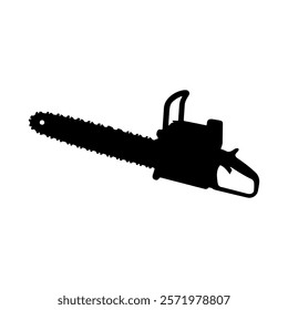 Chain saw silhouette vector illustration design on white background.