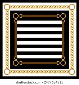 Chain scarf pattern. Textile print pattern. Seamless chain pattern design