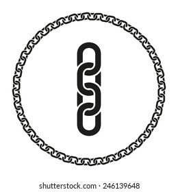 Chain Seamless Line and Closed in a Circle Template. Vector illustration