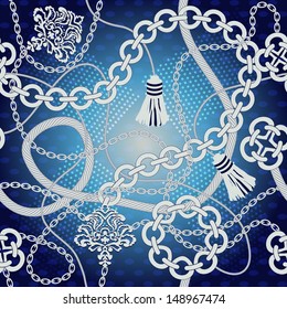 Fondo vectorial sin fisuras en cadena. Patrones náuticos