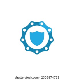chain security logo technology vector design tech 