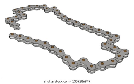 A chain is a serial assembly of connected pieces called links typically made of metal vector color drawing or illustration