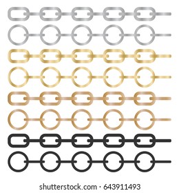 Chain, set of chains. Flat design, vector illustration, vector.
