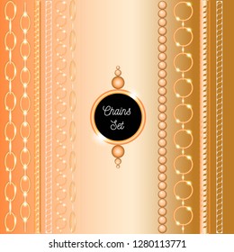 Chain set gold collection vector illustration fashion print