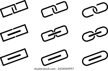 icono de cadena, símbolo de enlace. vector simple para aplicaciones y web. diseño de línea de arte