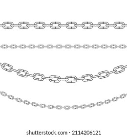 Chain set, vector illustration, element, flat line
