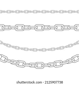 Chain set, vector illustration, line
