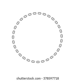 Chain in shape of circle in black and white design