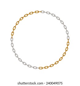 Chain in shape of circle divided in quarters
