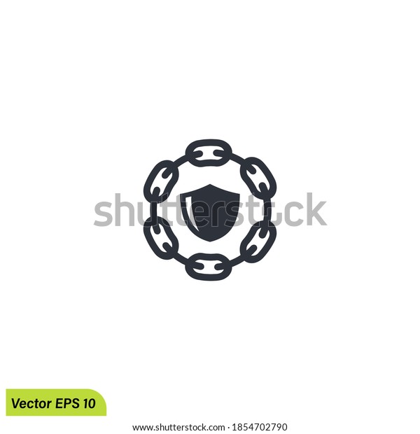 Chain Shield Icon Security Symbol Logo Stock Vector (Royalty Free ...