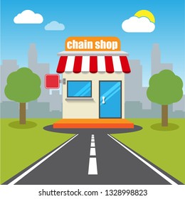 chain shop building.chain shop icon