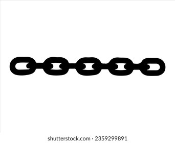 Chain silhouette vector art white background