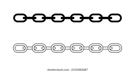 Chain silhouette. Vector isolated on white background.	
