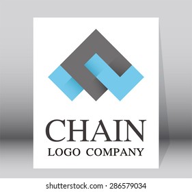Chain simple logo company design element vector abstract shape icon symbol template business 