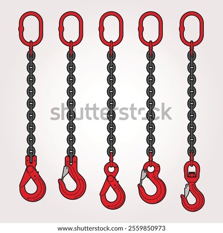Chain Sling 1 Leg with hook Grade80 for lifting Heavy Duty.