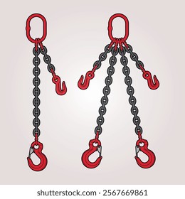 Chain sling 1-2 legged with Eye sling hook and Eye shortening hook