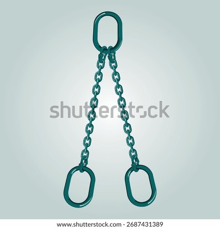 Chain Sling 2 legs with Terminal Link Color green.