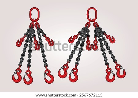 Chain sling 3-4 legged with Eye sling hook and Eye shortening hook