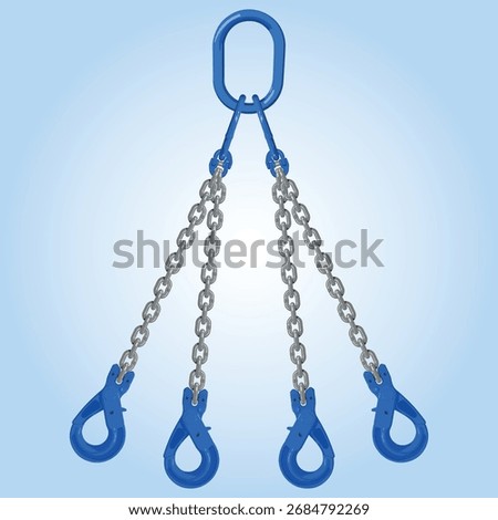 Chain sling 4 legs with Clevis Selflock Hook Grade 100.
