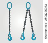 Chain Sling Eye Sling Hook with Cast Latch, Chain Sling 1 leg 2 legs 3 legs and 4 legs, Alloy Chain for Lifting.