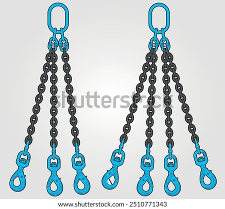 Chain Slings 1 leg 2 legs 3 legs and 4 legs with Swivel Self Locking Hook Grade 100