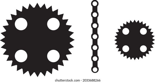 Chain And Sprocket Of Motor Cycle Vector Illustration