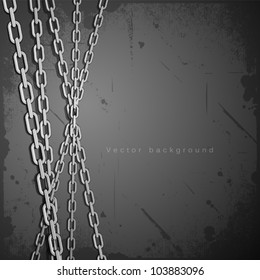 Chain stainless steel grunge background  vector illustration