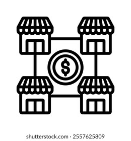 chain store Vector Lineal Icon on white background.