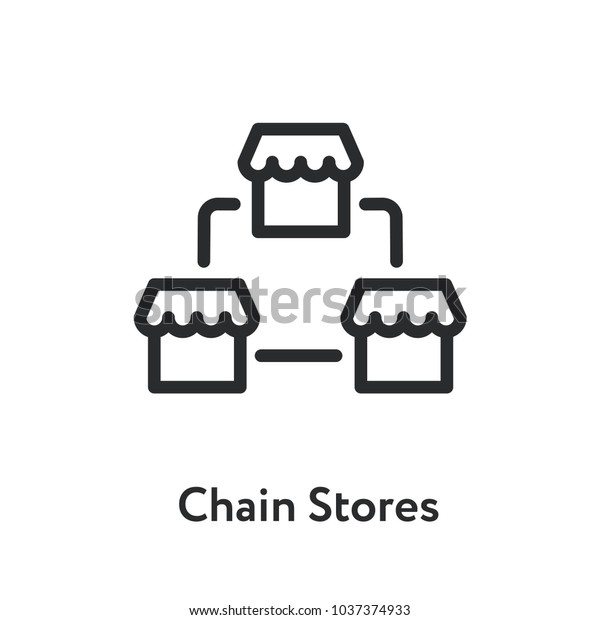 Chain Stores Shop Building Facade Minimal Flat Line\
Outline Stroke Icon