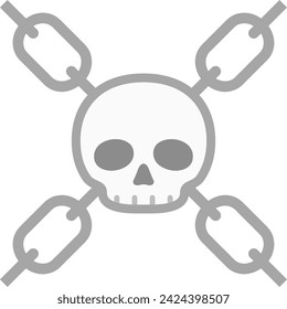 Kettensymbol gekreuzt mit Skelett