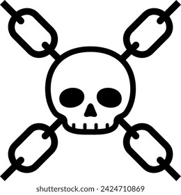 Kettensymbol gekreuzt mit Skelett