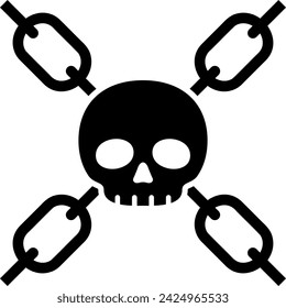 Kettensymbol gekreuzt mit Skelett