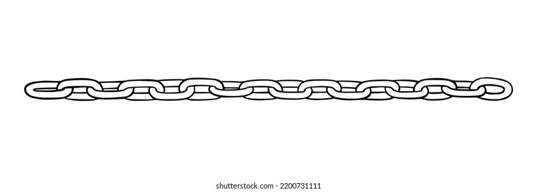 Chain as symbol of unity and cooperation. Sketch of metal chains. Vector illustration isolated in white background