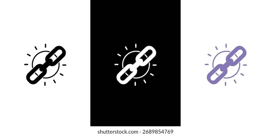 Chain thick line icon, outline vector sign, linear simple pictogram isolated on white. Web link symbol, logo illustration