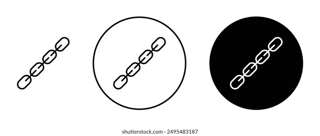 Chain thin line vector icon set.
