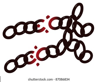 A chain transforming into a runner and breaking away.