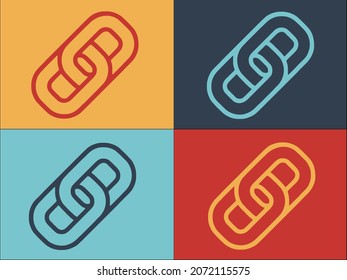 Chain Url Logo Template, Simple Flat Icon of chain,url,link