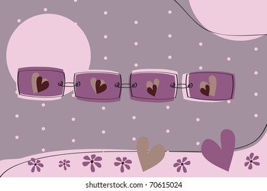 Chain valentine and birthday card