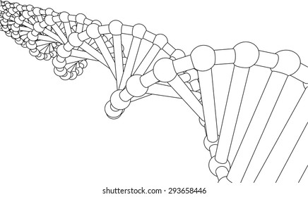 Chain vector DNA. The contours of the DNA.