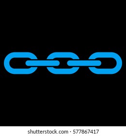 Chain vector icon. Flat blue symbol. Pictogram is isolated on a black background. Designed for web and software interfaces.