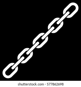 Chain vector icon. Flat white symbol. Pictogram is isolated on a black background. Designed for web and software interfaces.