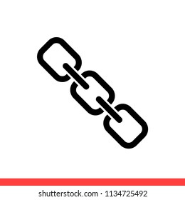 Chain vector icon, link symbol. Simple, flat design for web or mobile app