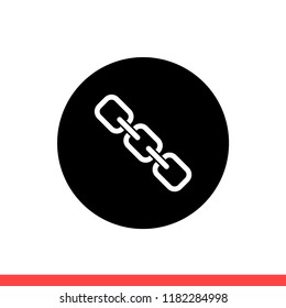Chain vector icon, link symbol. Simple flat design for web or mobile app