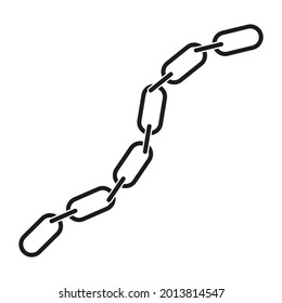 Icono de vector de cadena con vínculos. Ilustración aislada en fondo blanco. 