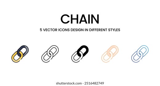 Ícone de vetor de cadeia pronto para usar a ilustração de vetor