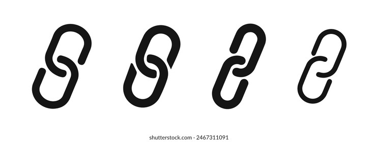 Chain vector icon set. Chain link icons.