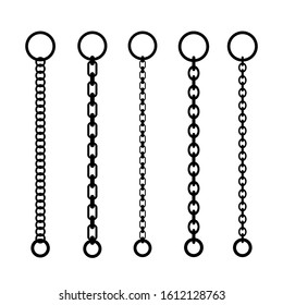 Chain vector icons set isolated on white background