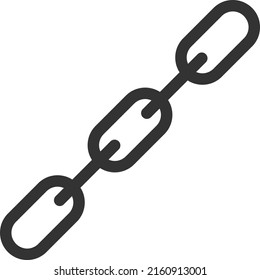 Chain vector illustration. Flat illustration iconic design of chain, isolated on a white background.