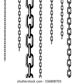 Chain. Vector illustration of a metal chain. Hand drawn chain.